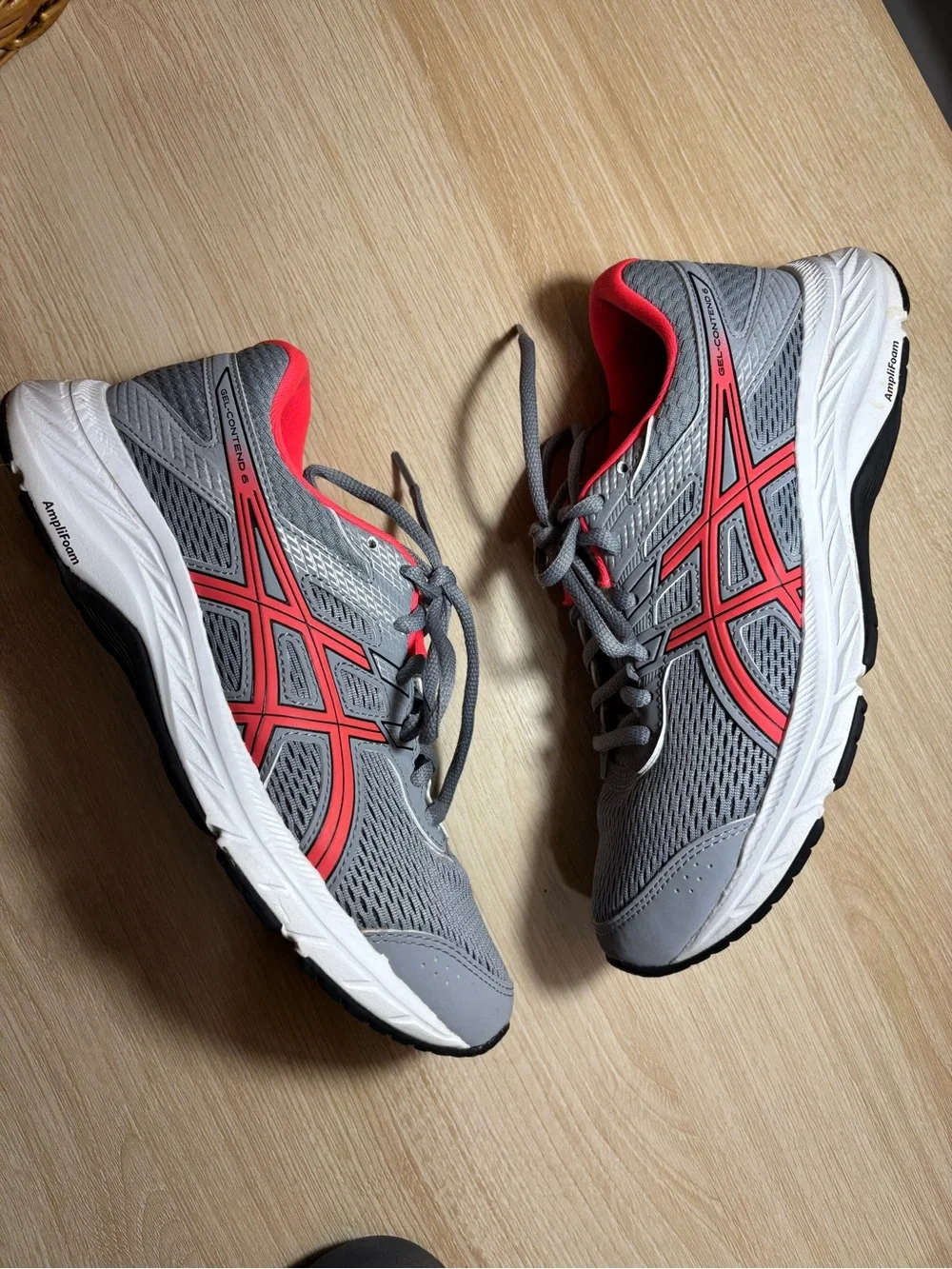 ASICS Women's Gray with Coral Pink Athletic Running Shoes